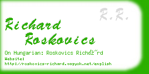 richard roskovics business card